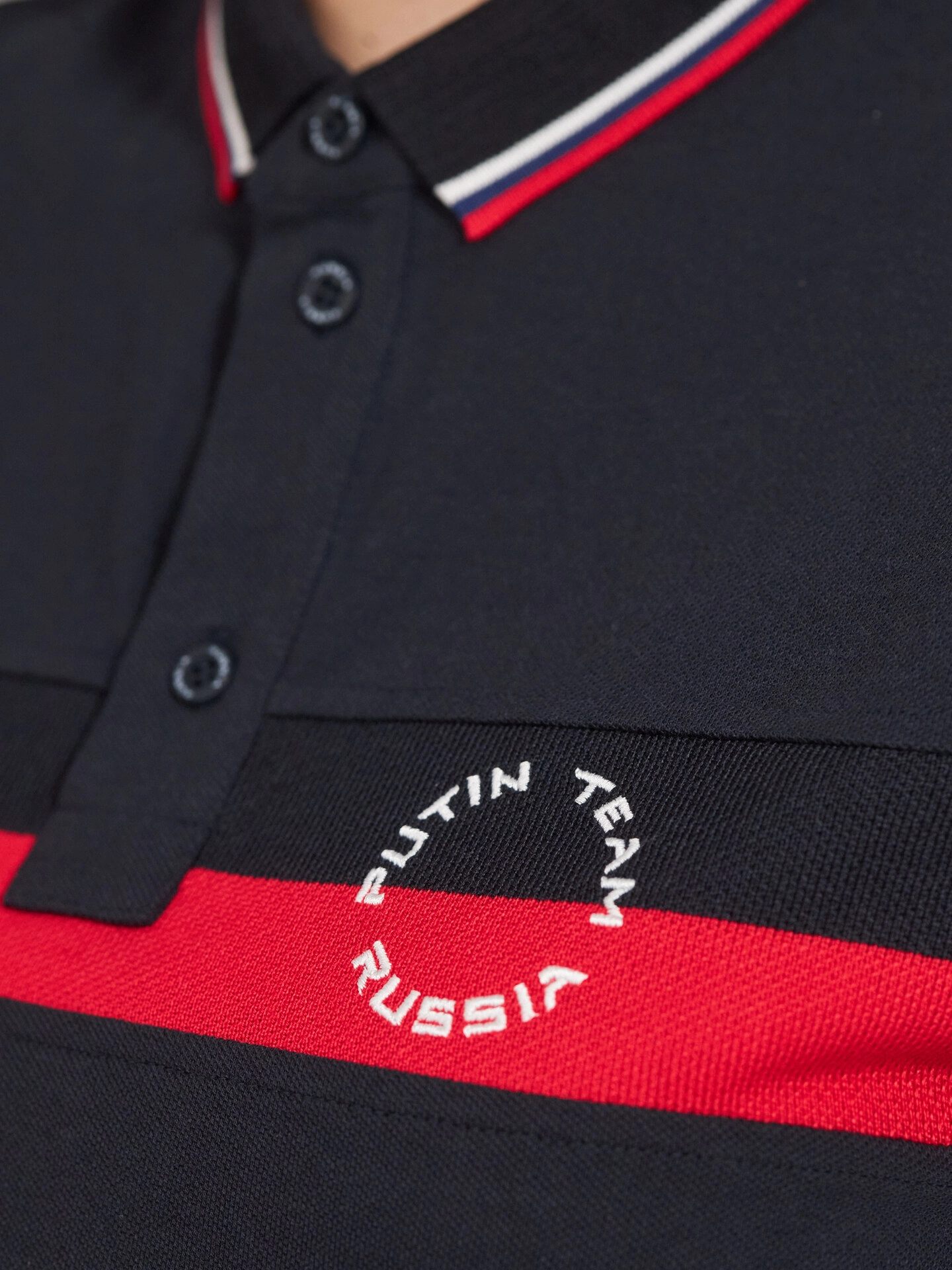 Футболка поло триколор