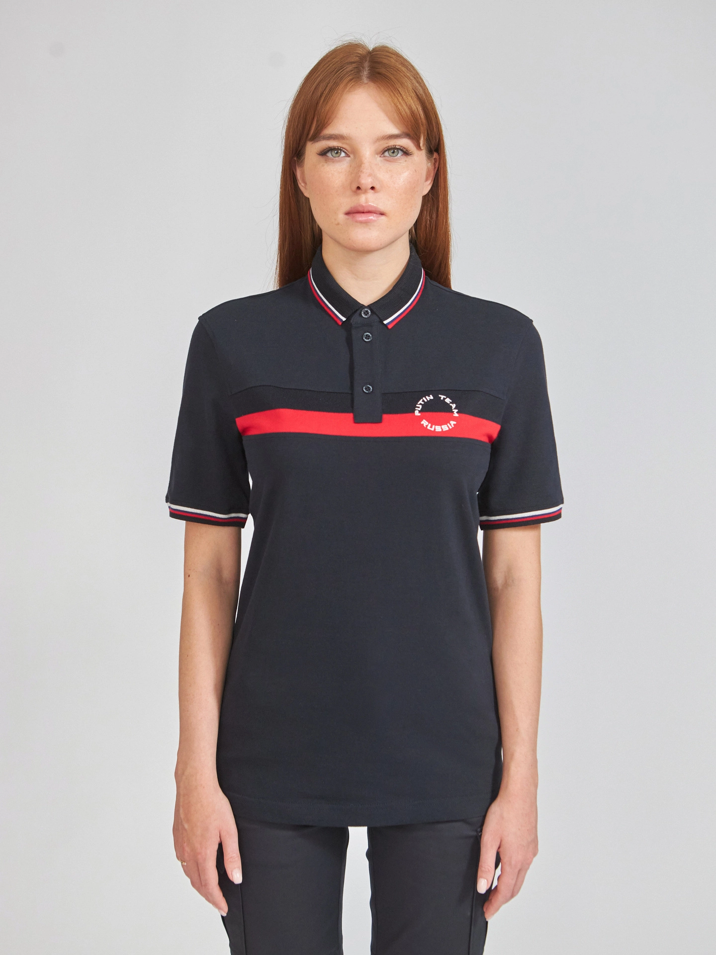 Футболка поло триколор